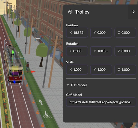 Screenshot of the layers panel in 3DStreet Editor.